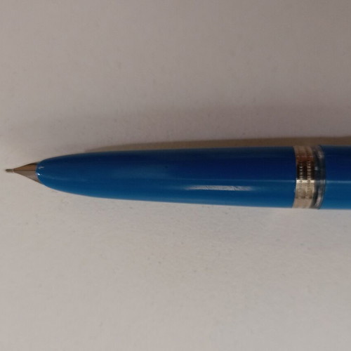 Blue/sea blue pen used, 13.7 cm length