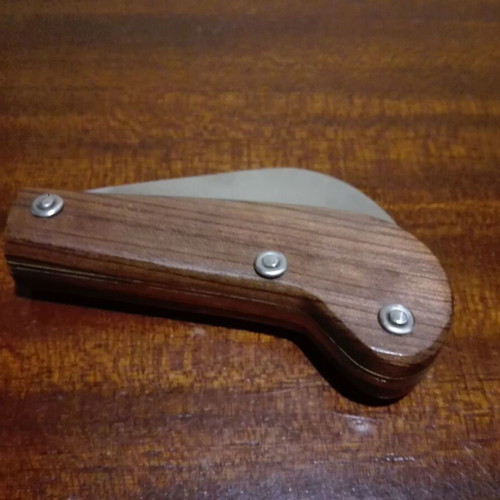 Traditional village folding knife like new with wooden handle