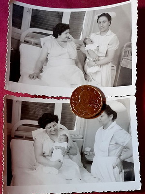 Vintage ασπρόμαυρο σετ φωτογραφιών μαιευτηρίου σαν καινούργιο