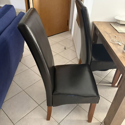 Dining chairs set of 4 black leatherette like new from Jysk