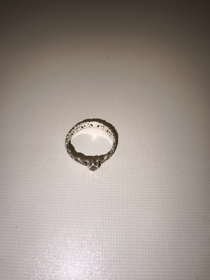 Silver ring with amethyst stone used, men's thumb size