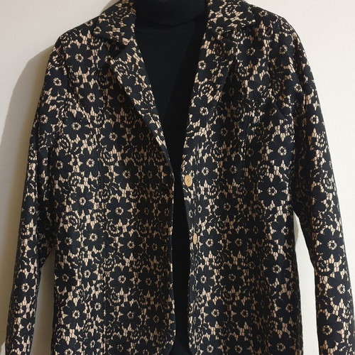 Vintage handmade women's blazer nude/black L new