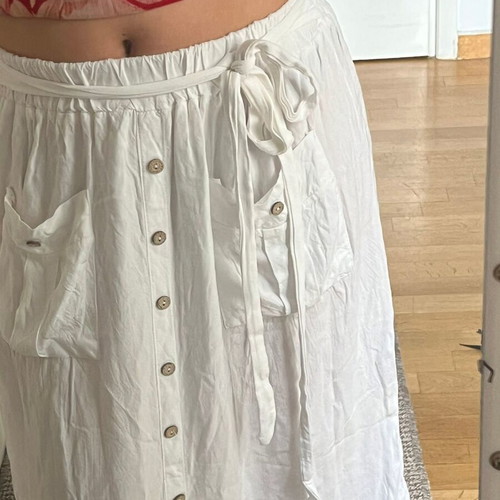 Maxi skirt White by natures like new, natural fibers, pockets, elastic waist