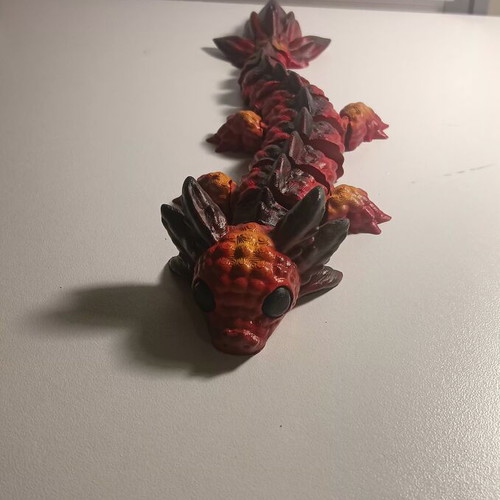 Articulated dragon 3D printed, painted and varnished, new
