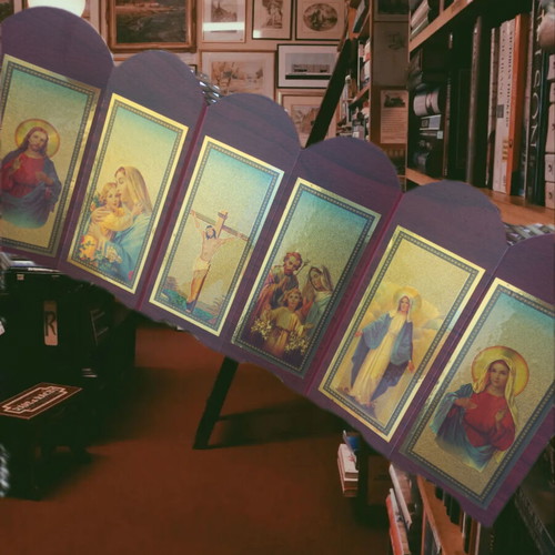 Six-panel folding prayer screen like new, 47 cm, 6 images