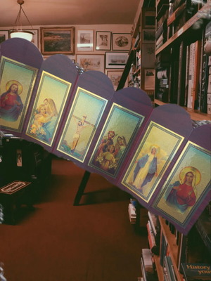 Six-panel folding prayer screen like new, 47 cm, 6 images