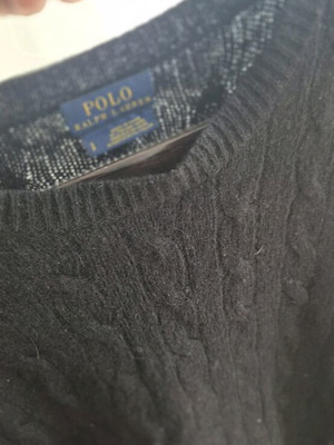 Πλεκτό poncho Polo Ralph Lauren μεταχειρισμένο, μαύρο με πλεξούδα