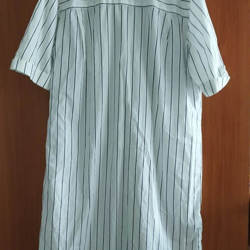 Shirt dress cotton white with blue stripes size XL like new