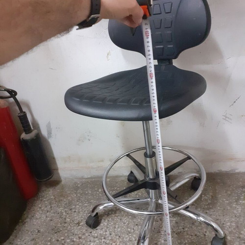 Laboratory stool used with adjustable seat and backrest