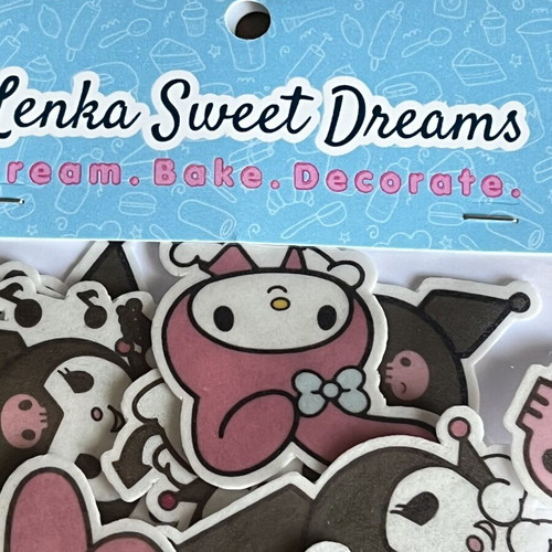 Edible Kuromi and Melody waffle designs for cake and cookies