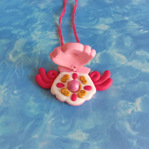 Mermaid Melody Pichi Pichi Pitch necklace Lucia, handmade clay