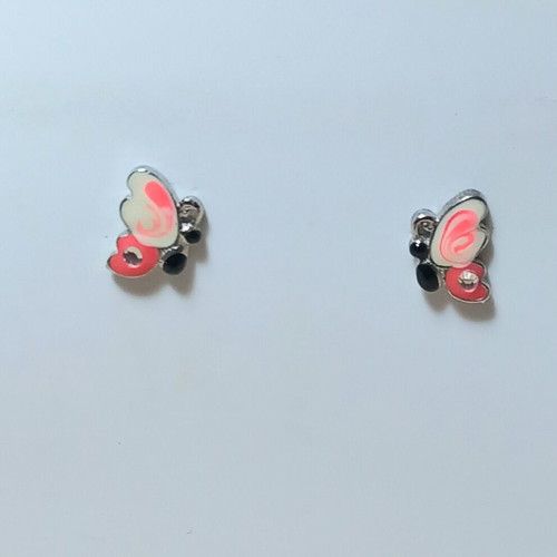 Silver earrings 925° with enamel and 2 small zircons