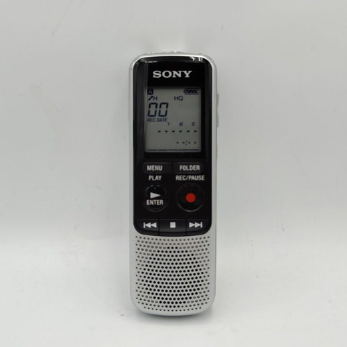Sony ICD-BX140 voice recorder used with headphones