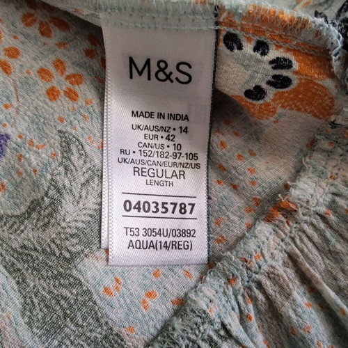 M&S Per Una Women's Dress Size 14 Regular New, Multicolor, 100% Viscose