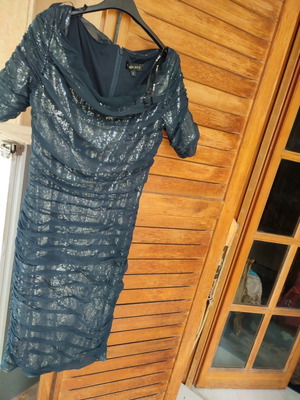 Black dress new from Milan with sequins and fine stitching XS S
