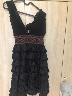 Black dress with ruffles
