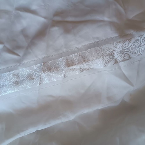 Curtain, beige color, sewn, 7.45m length, 2.38m height