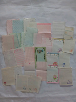 Collectible used letter papers, various small sizes