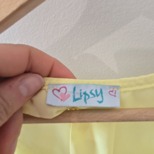 Lipsy London Asymmetric Yellow One Size Top Like New