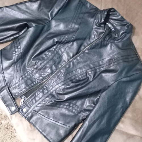 Fitted black leather jacket new, Shein, size S