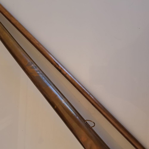 Hunting horn used, brass, authentic, 19th century, set of two