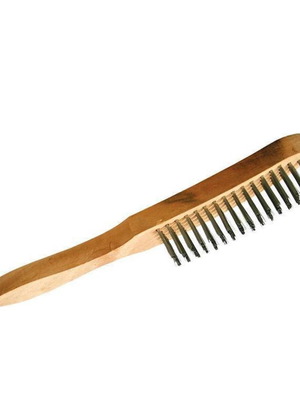 Wire brush hand tool wooden 5-row new