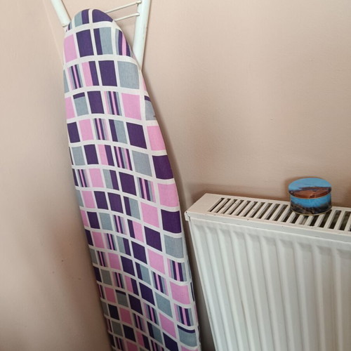 Ironing board used with cover, iron stand, slight rust
