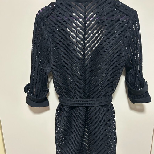 Minus perforated black trench coat like new