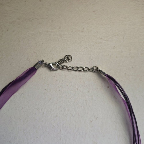 Summer necklace used, purple, 42cm length with 4cm extension