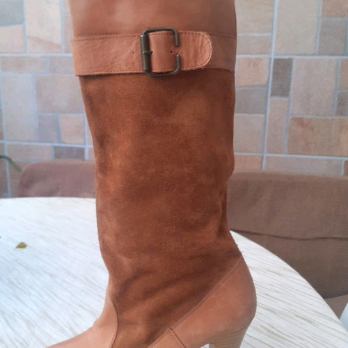 Zara boots used camel with 9cm heel size 39