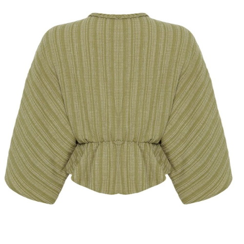 Olive green boho blouse like new, size 40