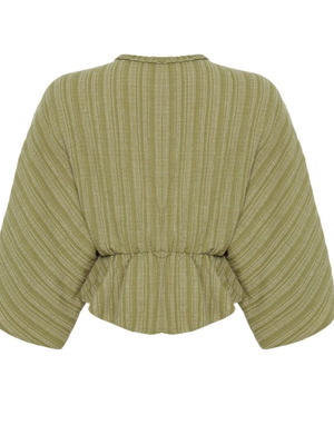 Olive green boho blouse like new, size 40