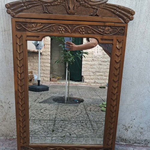 Wood-carved Metsovo walnut mirror