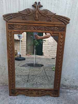 Wood-carved Metsovo walnut mirror