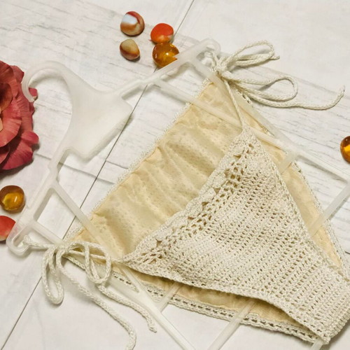 Knitted bikini bottom new, size S, beige