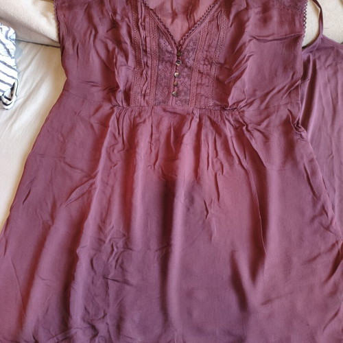 Marks & Spencer Burgundy Sleeveless Top with Lace Details like new