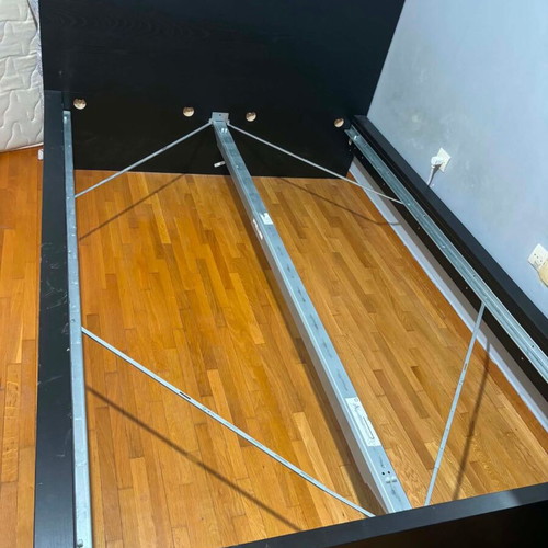 IKEA Luröy semi-double bed with mattress and slats, wenge color