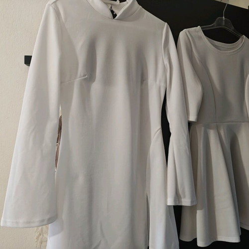 White mini dresses like new, set of 2 pieces
