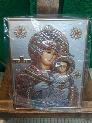 Panagia of Bethlehem icon new, unaltered metal 20×15