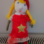 Handmade doll used, soft, 13 cm length