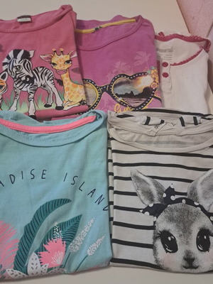 Girls' short-sleeve shirts used, pack of 5, colorful brands