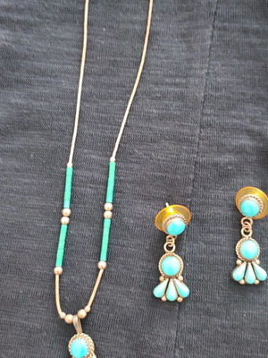 Necklace and earrings set used