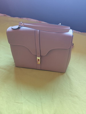 Celine Mini 16 shoulder bag pastel pink leather like new with gold clasp