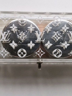 Louis Vuitton Bougies de Voyage plexiglass case and candle set, vintage