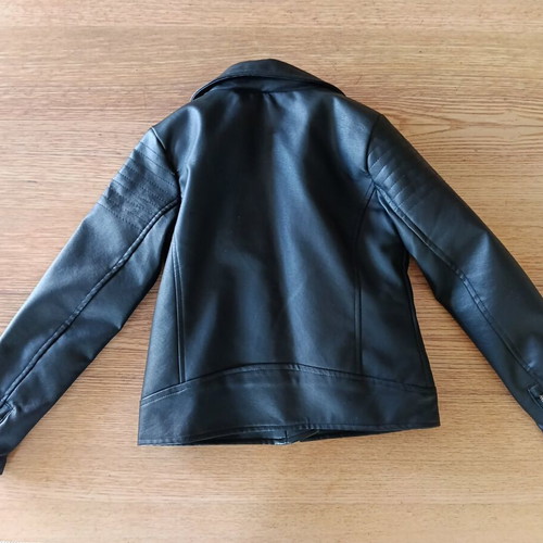 Orchestra faux leather jacket used with fur, 8 years, black, 128 cm