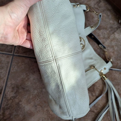 Bonendis leather shoulder bag used, white