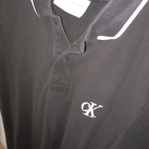 Calvin Klein Jeans men's polo t shirt black size medium new