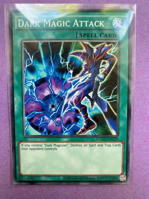 Dark Magic Attack Yu-Gi-Oh card near mint, spell YGLD-ENC29