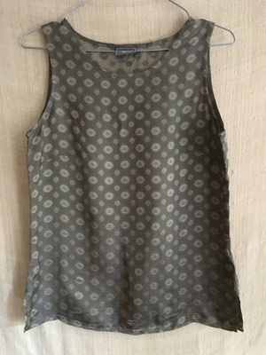 Vintage top viscose/acetate, M, like new, colorful green