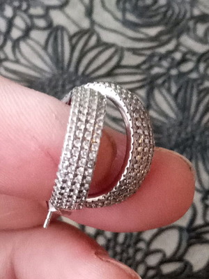 Ασημένια σκουλαρίκια κρίκοι με μικρά ζιργκόν 925 σαν καινούργια